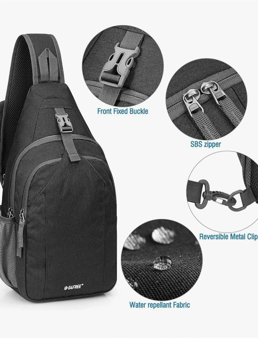 NWT G4FREE RFID Travel Sling Daypack